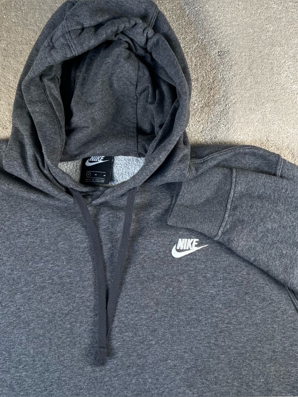 Nike Hoodie Gray Pullover Kangaroo Pouch Casual Athleisure Men's Medium